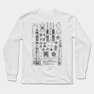 SOVIET ROCKET blueprint Long Sleeve T-Shirt